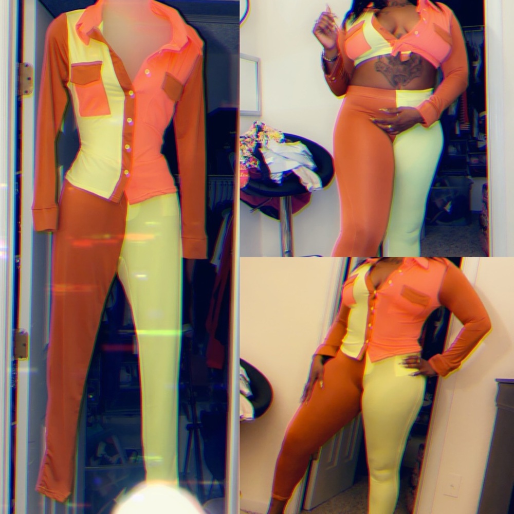 Trendy two piece pants set